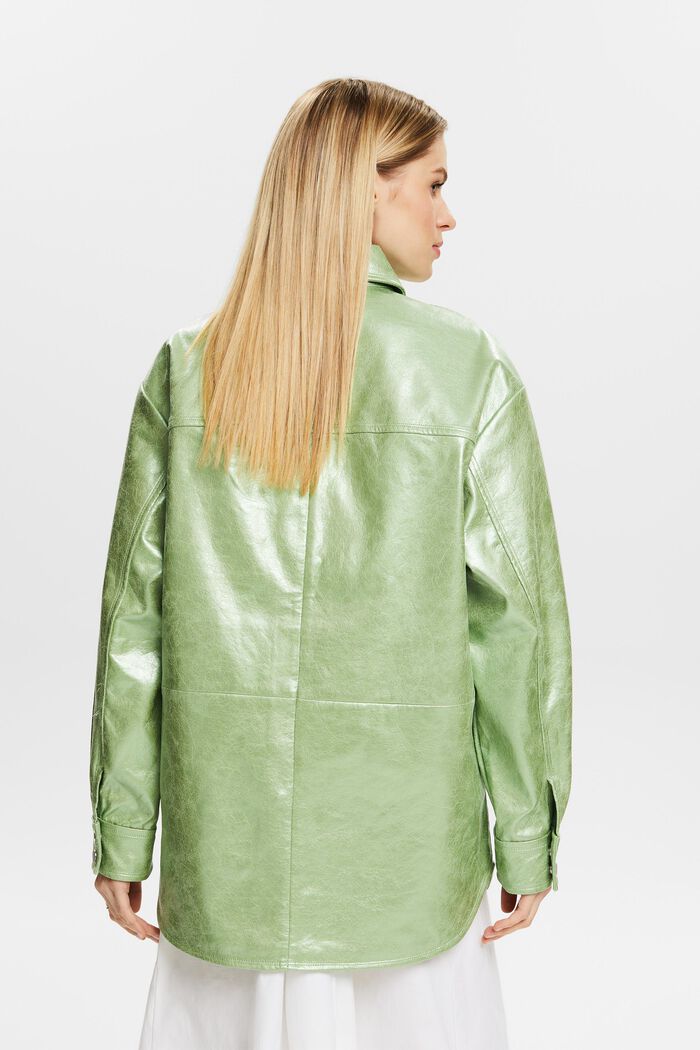 Camicia in similpelle metallizzata, LIGHT AQUA GREEN, detail image number 2