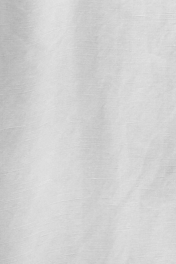 Camicia a maniche corte in misto lino, LIGHT GREY, detail image number 4