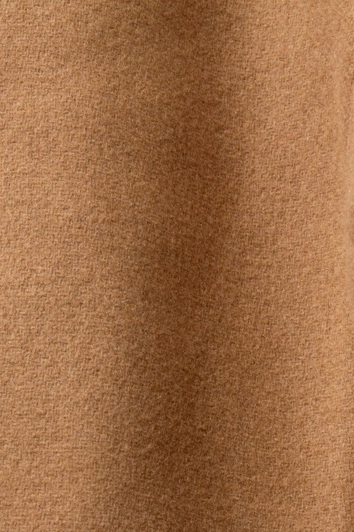 Cappotto con cappuccio rimovibile in misto lana, CAMEL, detail image number 4