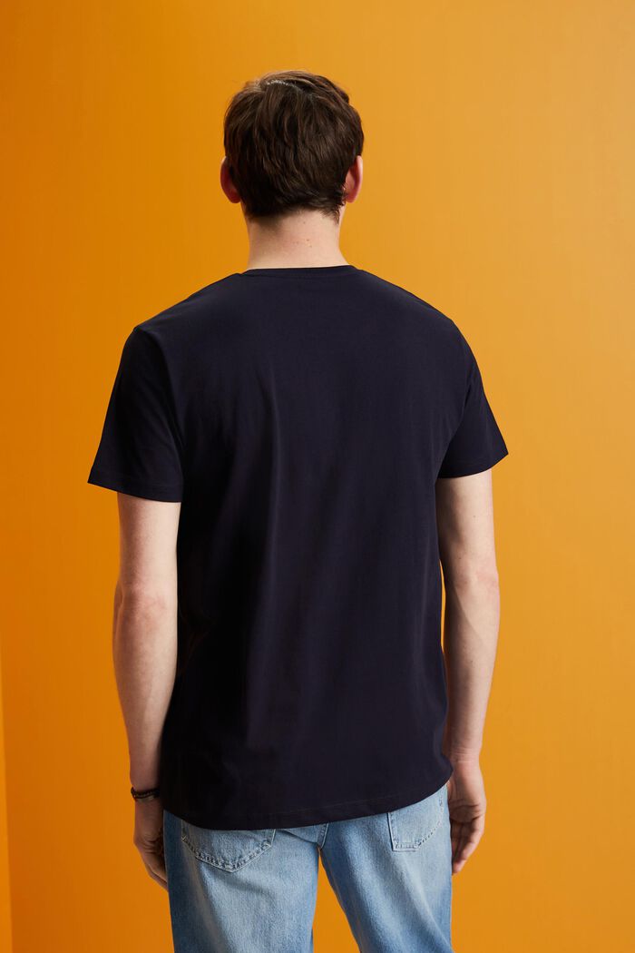 T-shirt girocollo, 100% cotone, NAVY, detail image number 3
