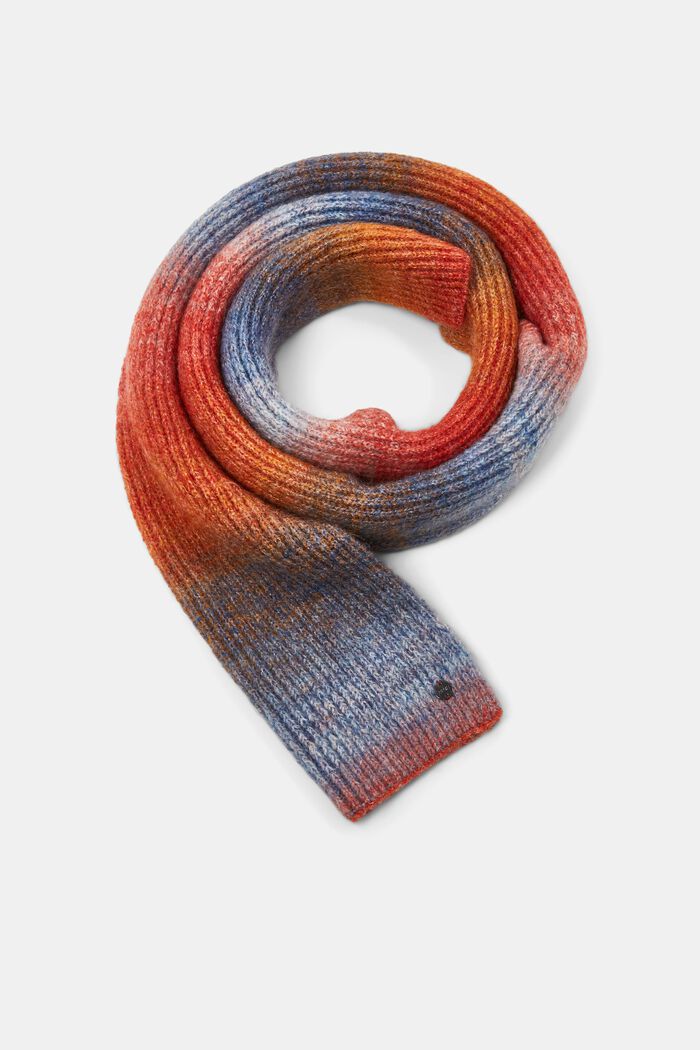 Sciarpa a maglia multicolor con lana, GOLDEN ORANGE, detail image number 0
