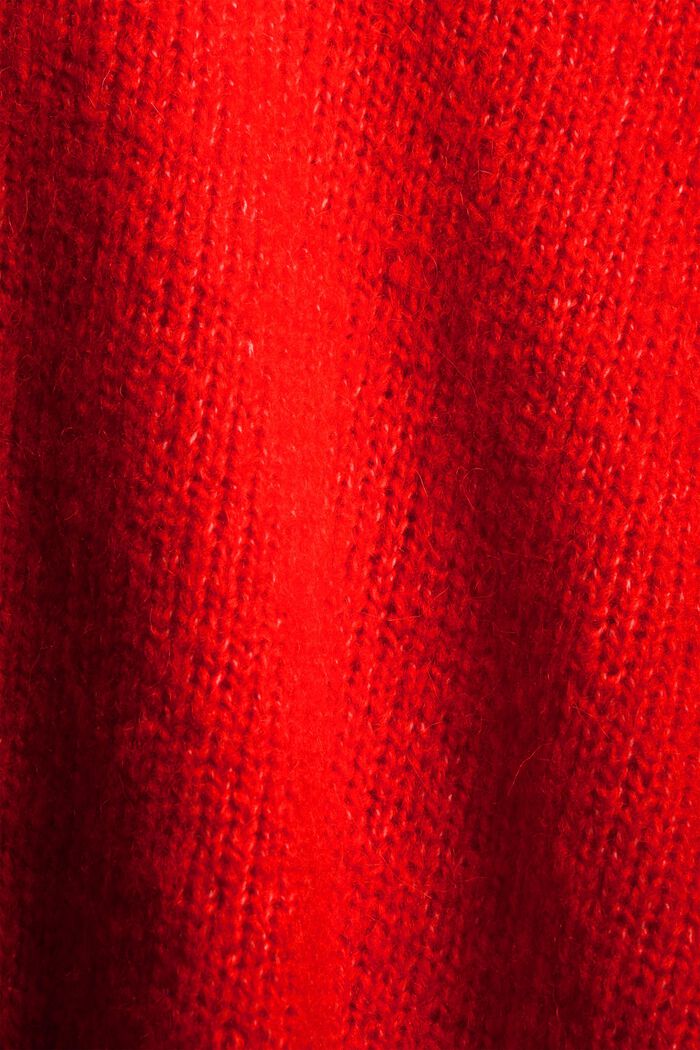 Con lana/alpaca: morbido pullover con scollo a barchetta, ORANGE RED, detail image number 4
