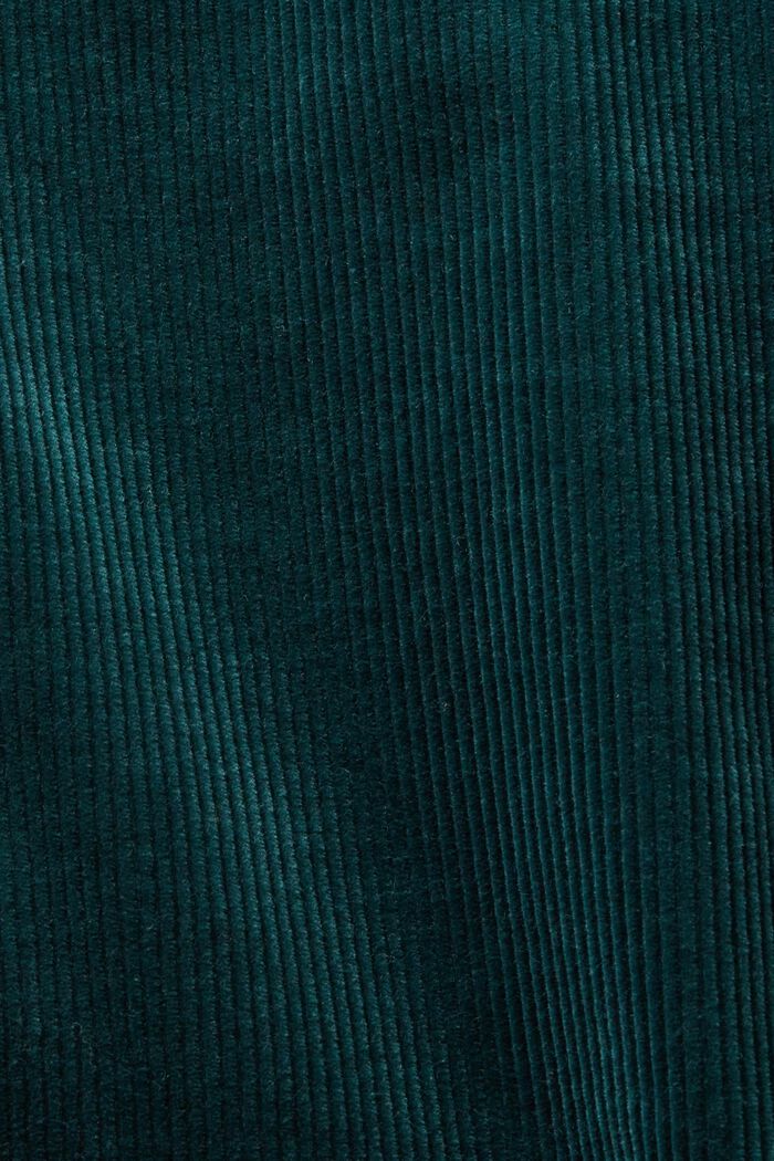 Pantaloni in velluto Straight Fit a vita alta, EMERALD GREEN, detail image number 4
