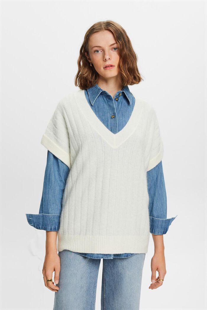 Pullover oversize in maglia a coste e con scollo a V, ICE, detail image number 2
