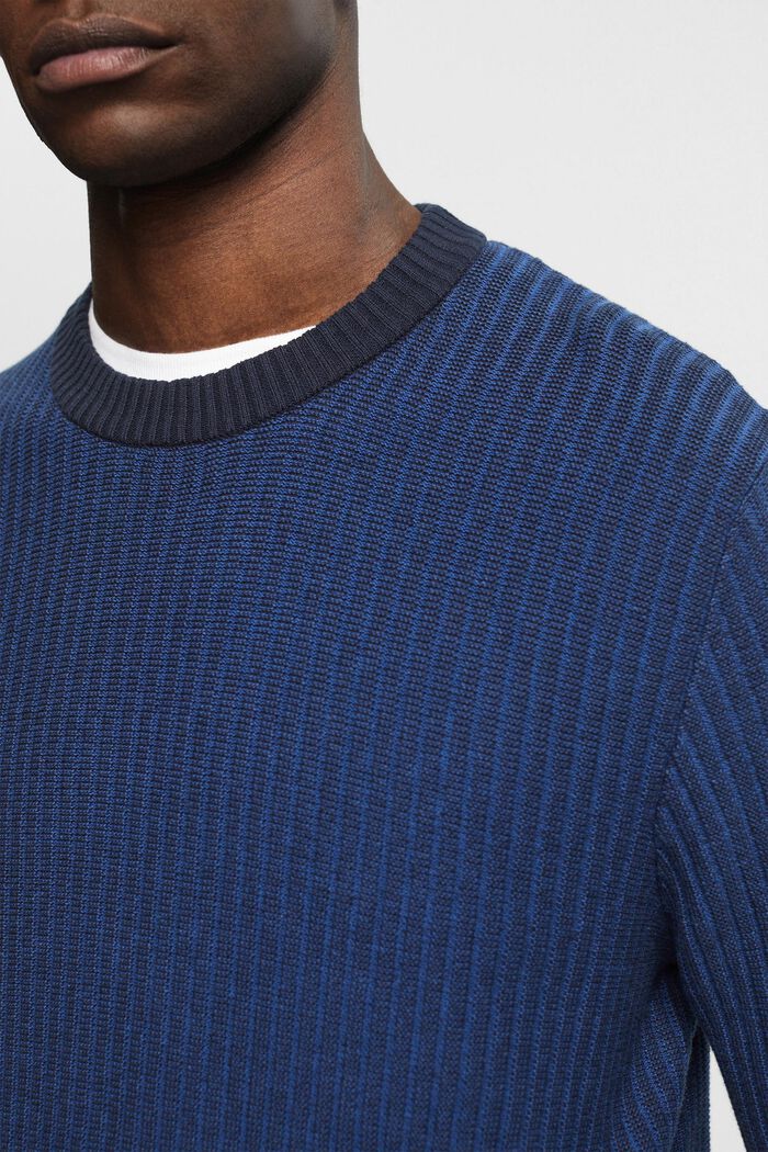 Pullover in maglia a coste bicolore, NAVY, detail image number 2