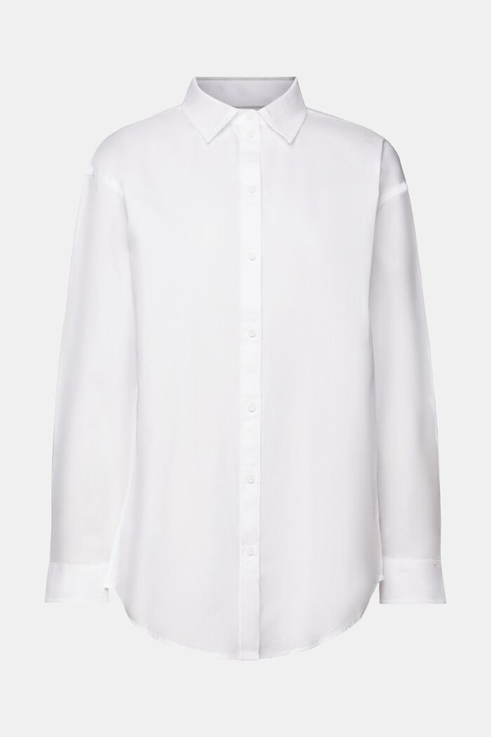Camicia blusata in popeline, 100% cotone, WHITE, detail image number 6