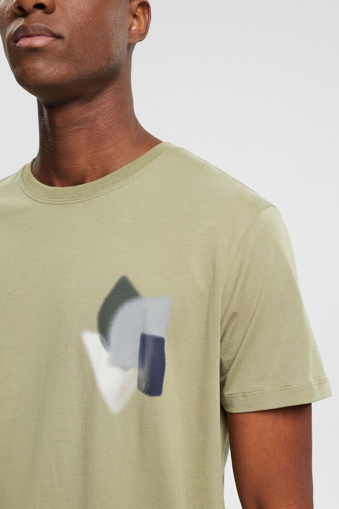 T-shirt con stampa sul petto, LIGHT KHAKI, detail image number 0