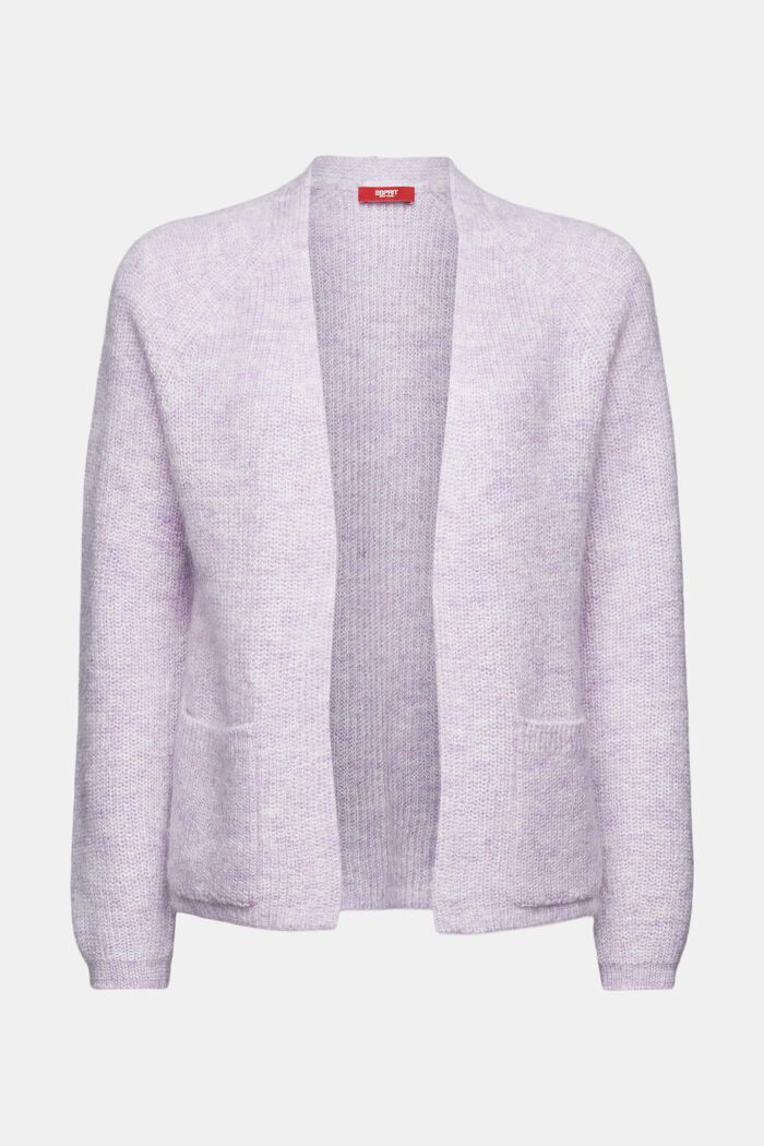Cardigan aperto in maglia a coste, LAVENDER, detail image number 6