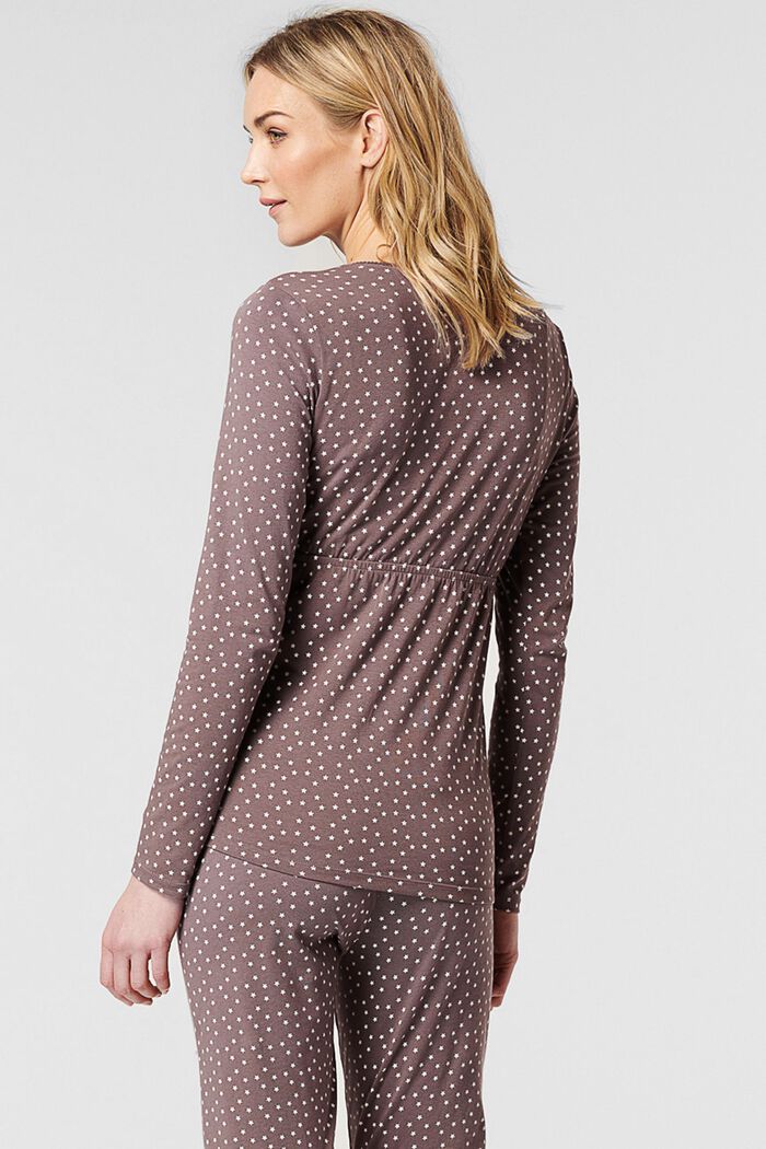 Maglia da pigiama con funzione da allattamento in jersey, cotone biologico, TAUPE, detail image number 1