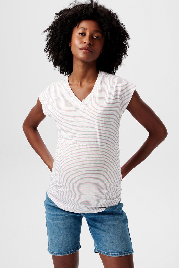MATERNITY T-shirt a righe, BRIGHT WHITE, detail image number 0
