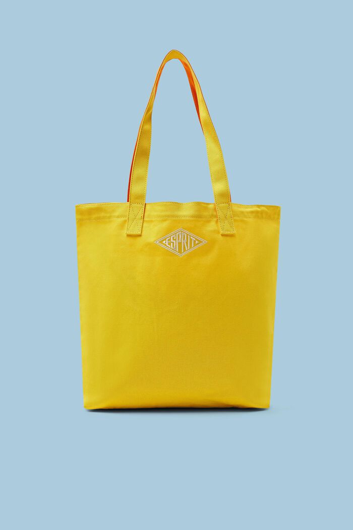 Tote Bag in cotone con logo, YELLOW, detail image number 0