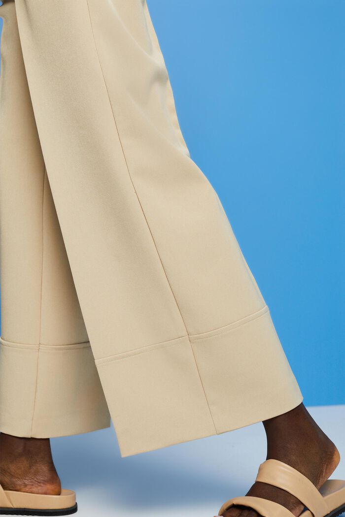 Pantaloni culotte in misto viscosa, SAND, detail image number 4