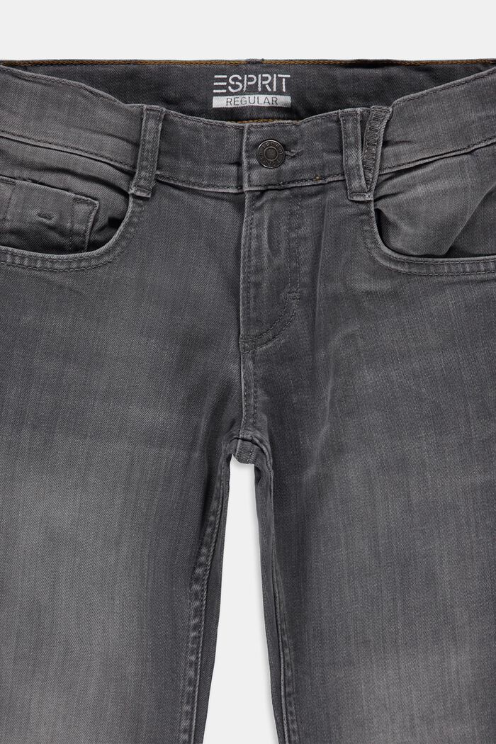 Jeans stretch con vita dalla larghezza regolabile, GREY MEDIUM WASHED, detail image number 2