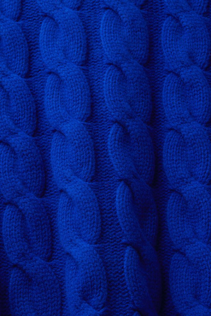 Pullover in maglia di lana intrecciata, DARK BLUE, detail image number 5