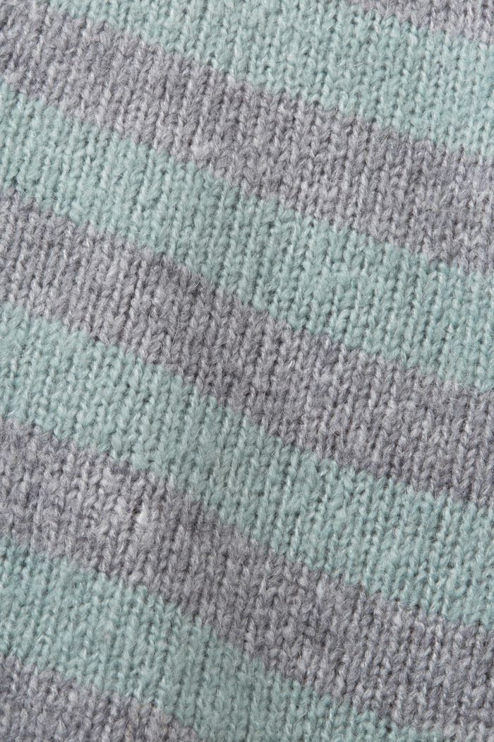 Cardigan in misto lana a righe, MEDIUM GREY, detail image number 6