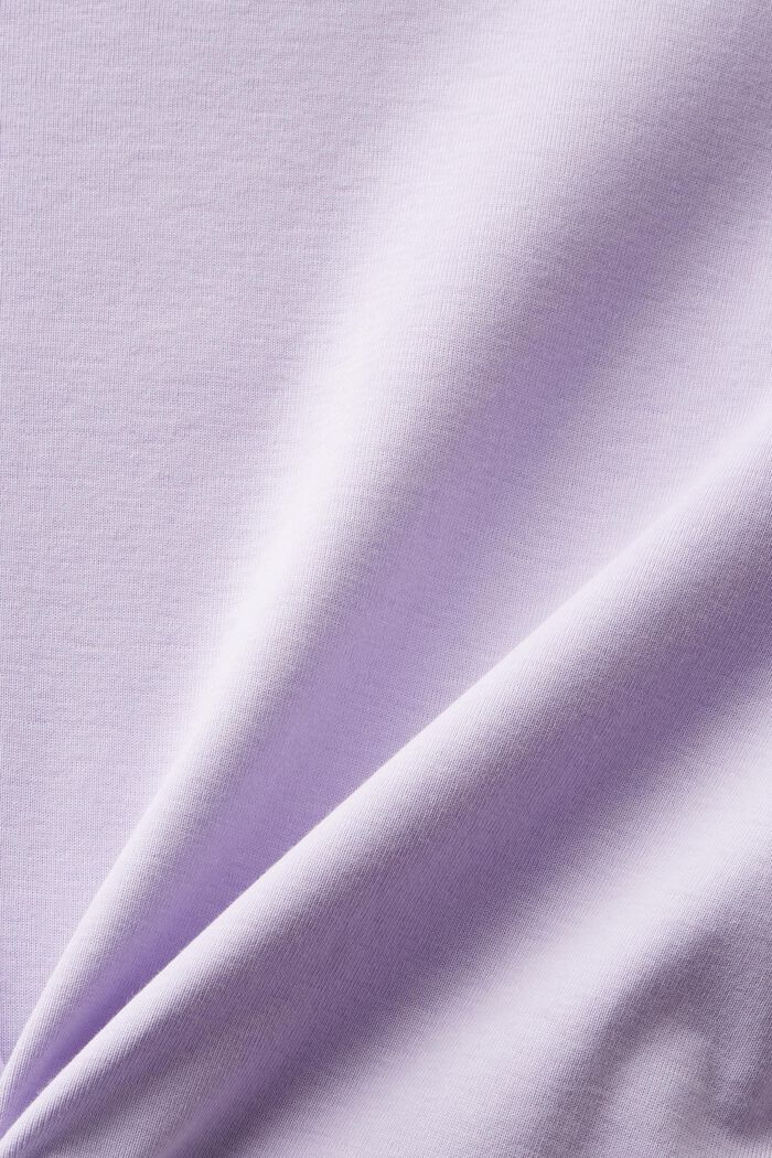 T-shirt in cotone con logo, LAVENDER, detail image number 4