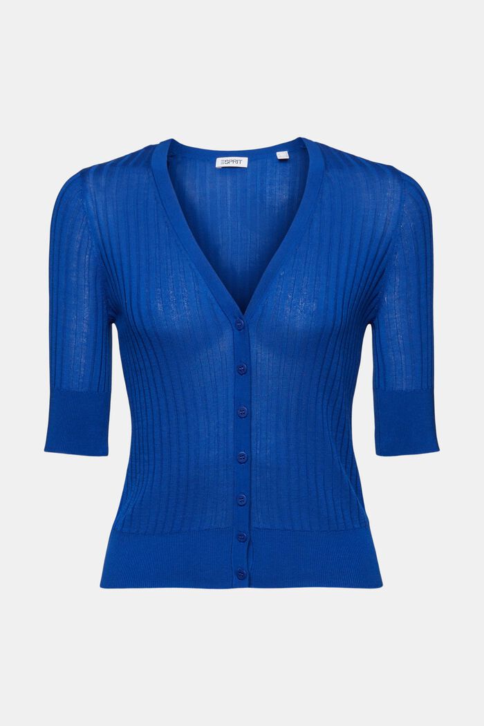 Top in maglia con bottoni, BRIGHT BLUE, detail image number 6