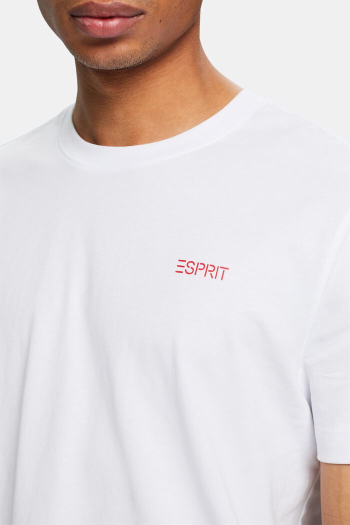 T-shirt in cotone con logo, WHITE, detail image number 3