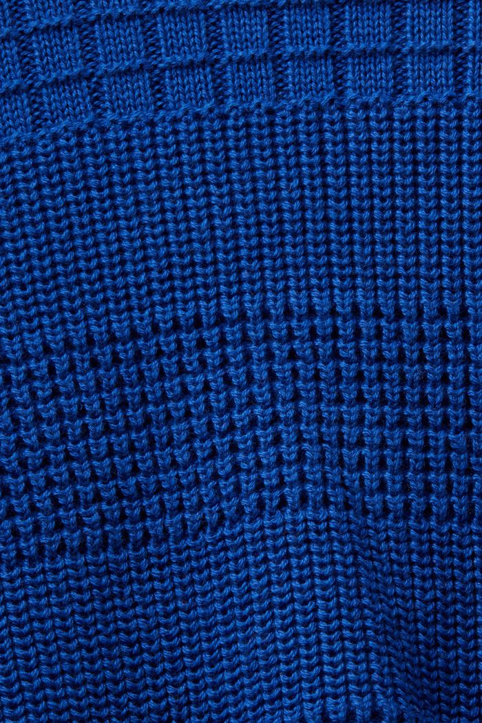 Pullover strutturato con scollo rotondo, BRIGHT BLUE, detail image number 5
