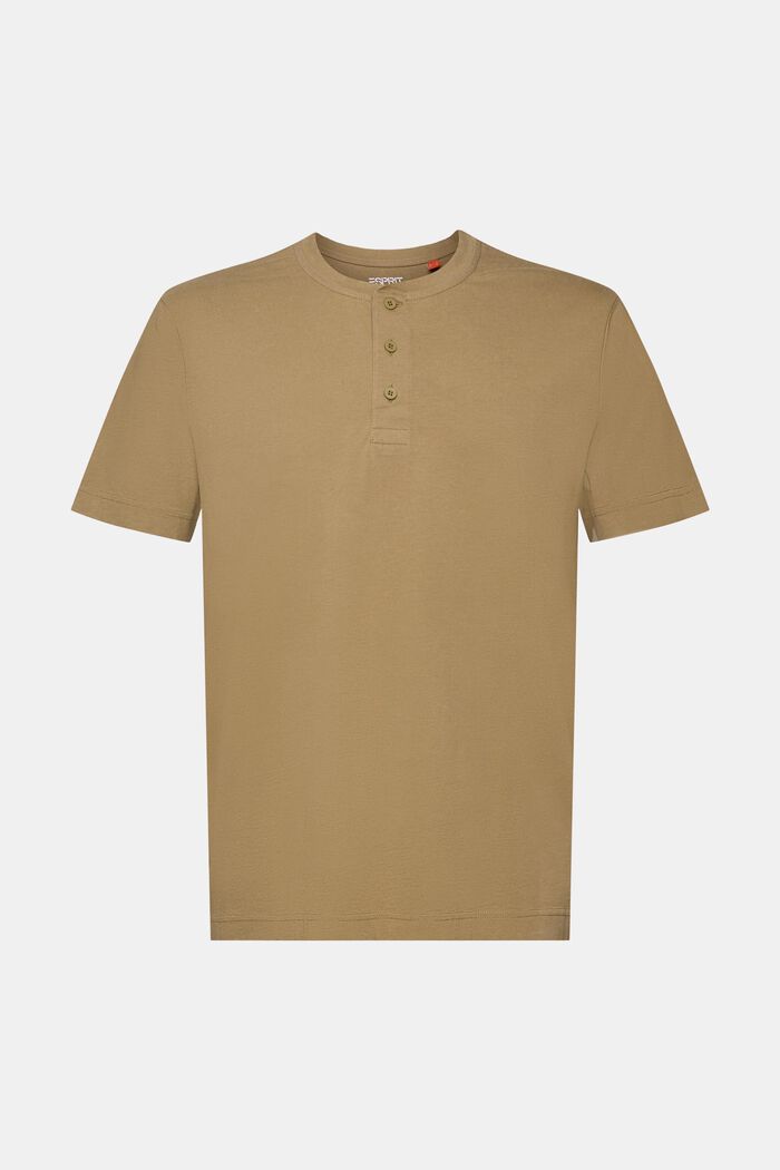 T-shirt henley, 100% cotone, KHAKI GREEN, detail image number 5