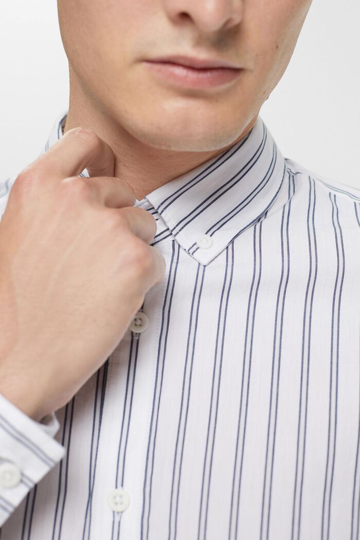 Camicia button-down a righe, WHITE, detail image number 0