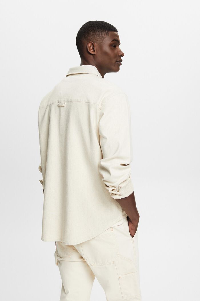Overshirt a manica lunga in stile utility, OFF WHITE, detail image number 2