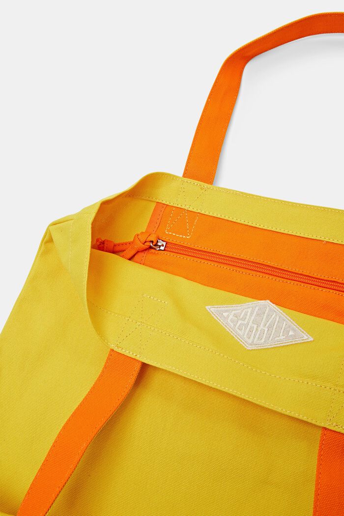 Tote Bag in cotone con logo, YELLOW, detail image number 4