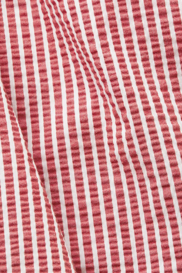 Pantaloncini da bagno strutturati a righe, DARK RED, detail image number 4