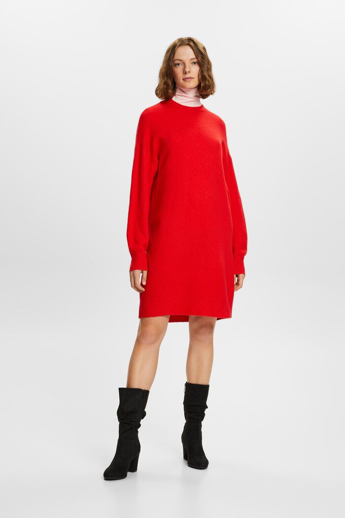 Abito mini in maglia, RED, detail image number 0