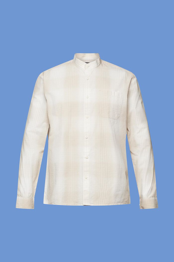 Camicia ombreggiata con colletto alla coreana, LIGHT TAUPE, detail image number 7