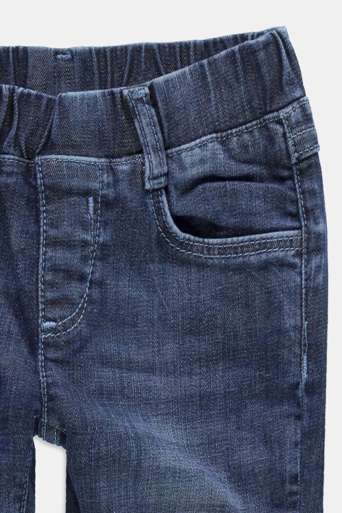 In materiale riciclato: jeans con vita elastica, BLUE MEDIUM WASHED, detail image number 2