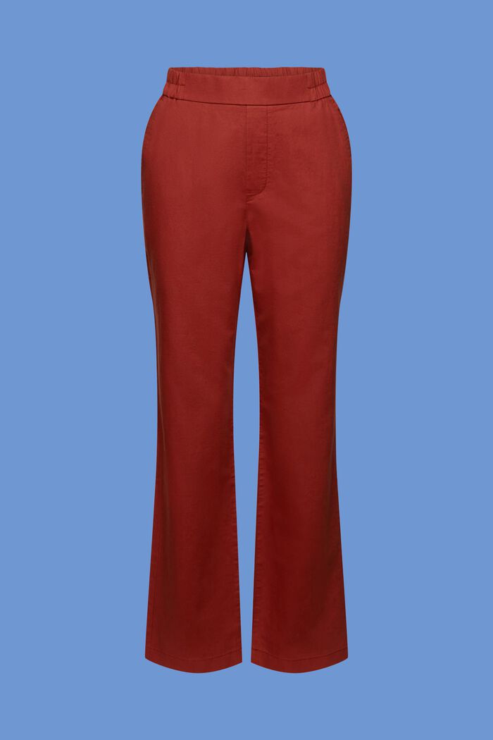 Pantaloni da infilare, misto lino, TERRACOTTA, detail image number 7