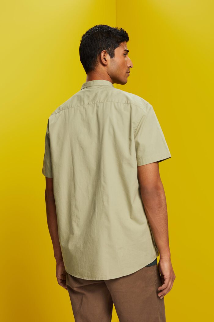 Camicia in cotone con colletto alto, LIGHT GREEN, detail image number 3