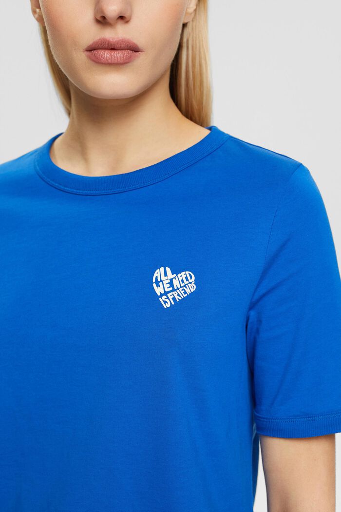 T-shirt di cotone con logo a forma di cuore, BLUE, detail image number 2