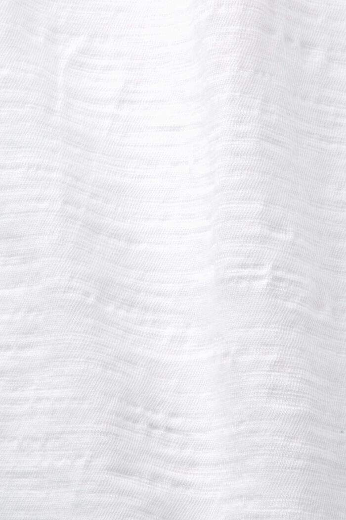 Top in jersey con pieghette e arricciature, WHITE, detail image number 4