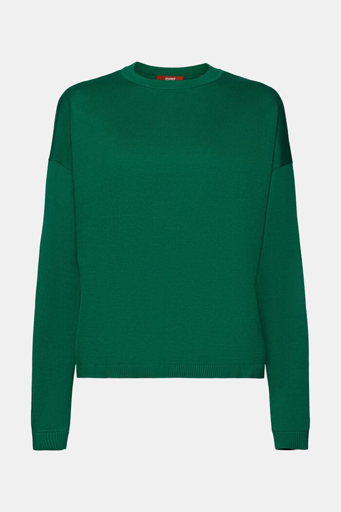 Pullover oversize, 100% cotone, DARK GREEN, detail image number 7