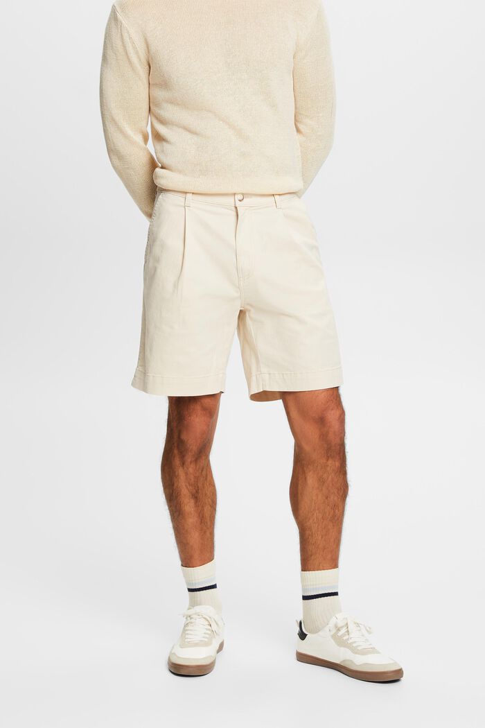 Shorts chino in cotone, LIGHT BEIGE, detail image number 0