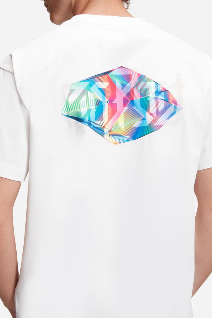 T-shirt con stampa AMBIGRAM diamond dietro, WHITE, detail image number 4