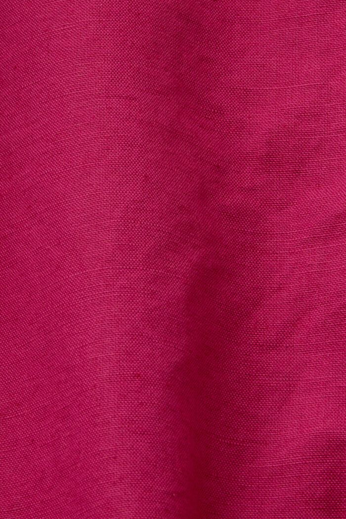 Pantaloncini con cintura da annodare, misto cotone e lino, DARK PINK, detail image number 5