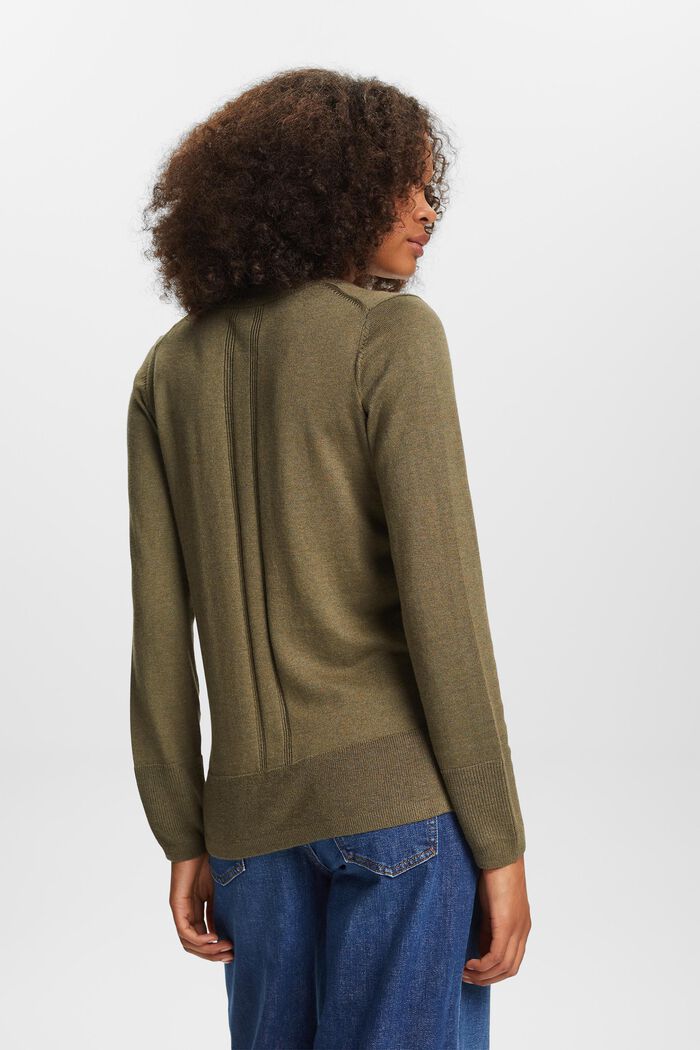 Cardigan con scollo a V, KHAKI GREEN, detail image number 3