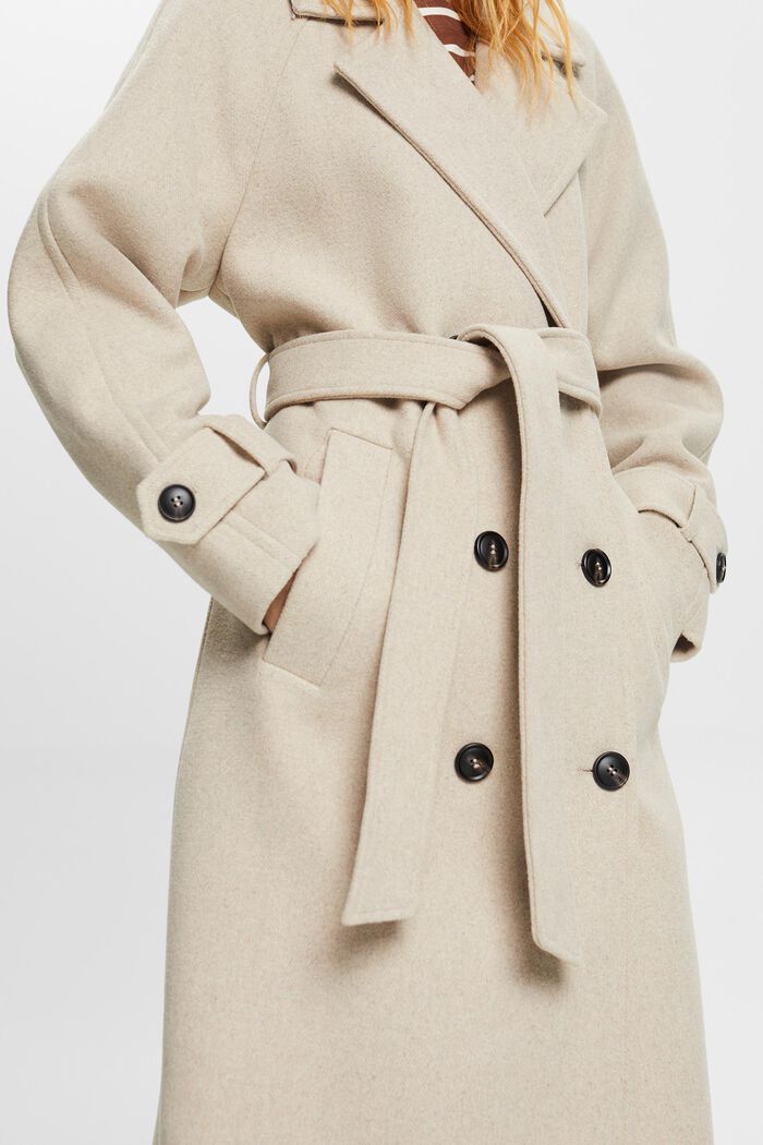 Riciclato: cappotto con cintura in lana, ICE, detail image number 3