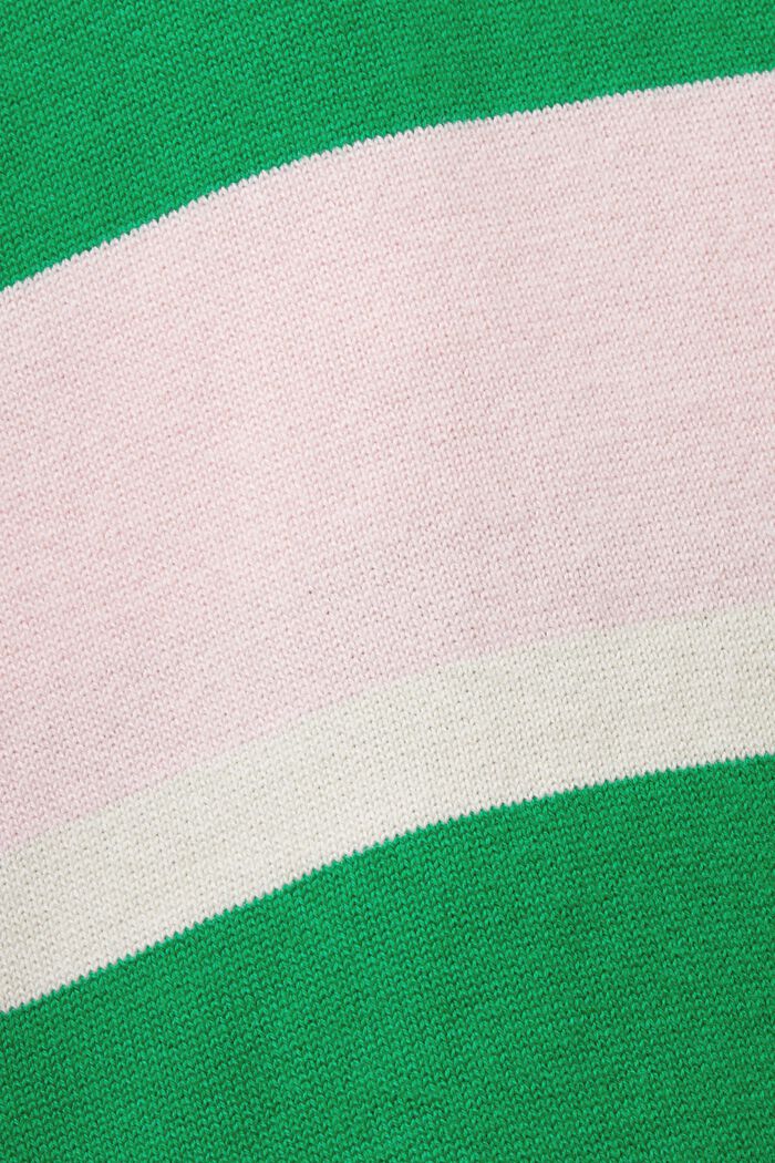 Maglietta polo in cotone con logo a righe, GREEN, detail image number 5