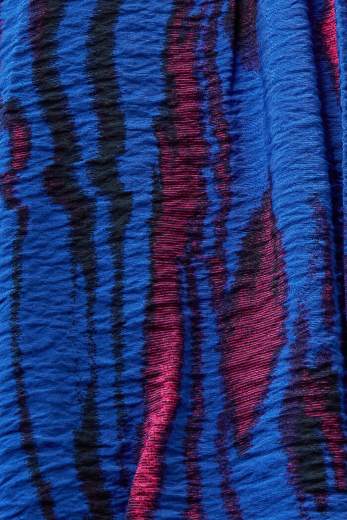 Blusa incrociata e stropicciata con stampa, BRIGHT BLUE, detail image number 5