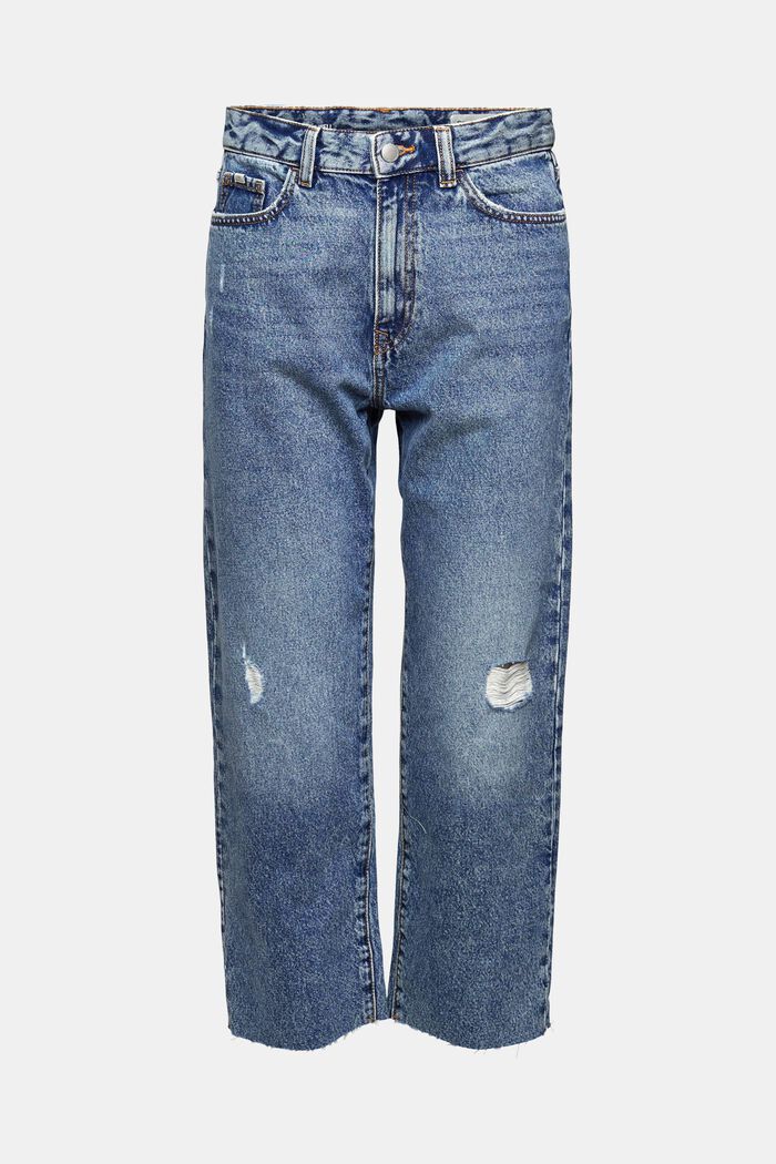 In materiale riciclato: jeans effetto rovinato con gamba dritta