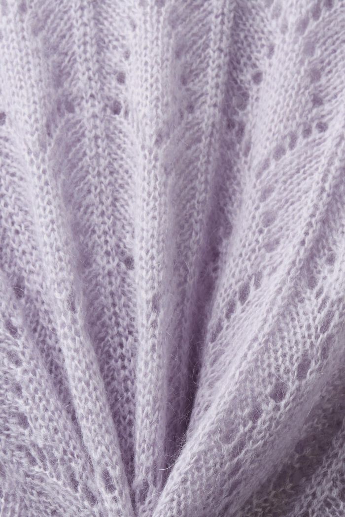 Pullover in misto lana in maglia traforata, LAVENDER, detail image number 5