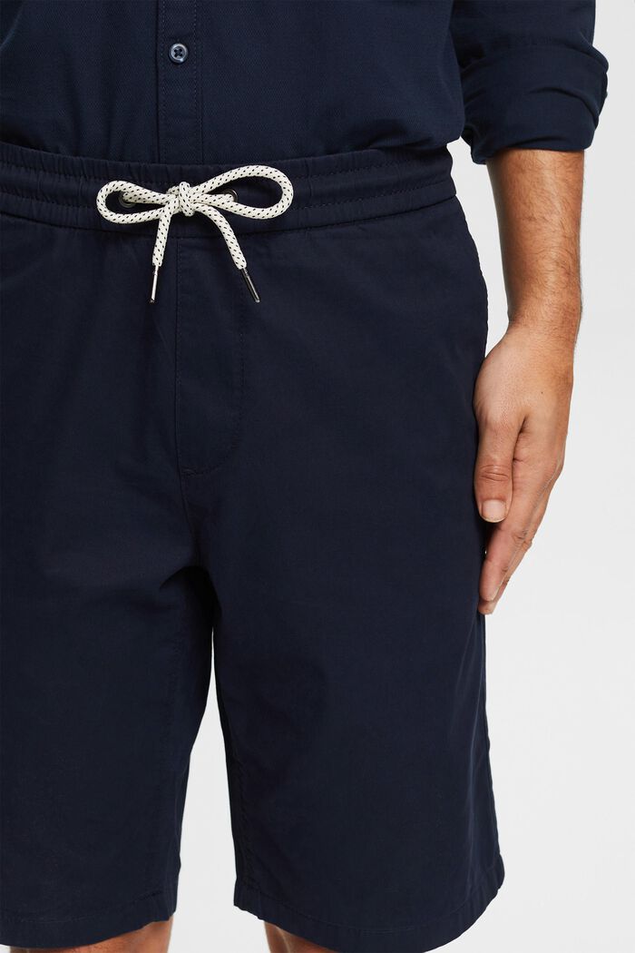 Shorts con vita elastica, 100% cotone, NAVY, detail image number 0