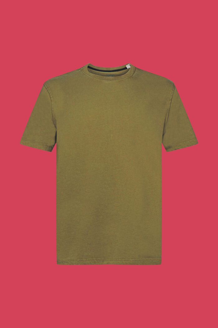 T-shirt in jersey tinta in capo, 100% cotone, OLIVE, detail image number 5