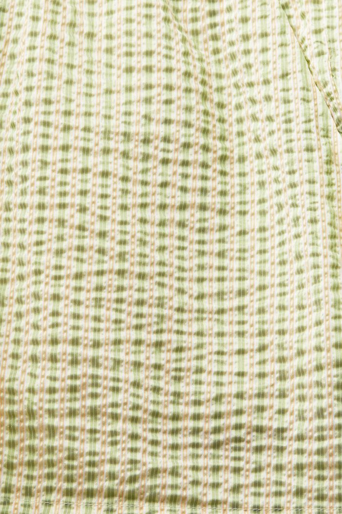 Shorts a righe dall’effetto stropicciato, LIGHT GREEN, detail image number 6