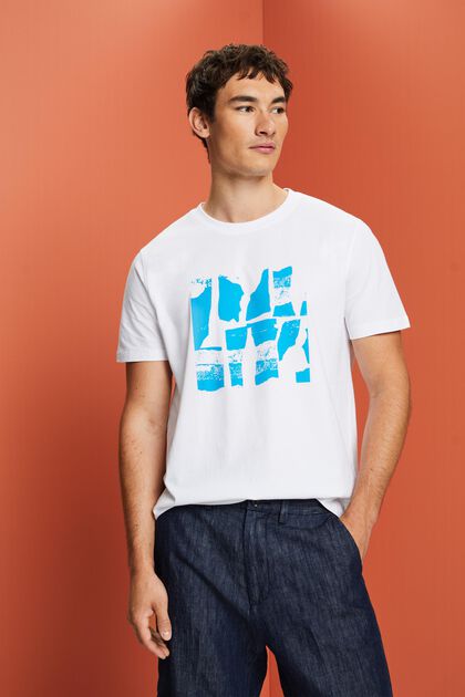 T-shirt con stampa frontale, 100% cotone