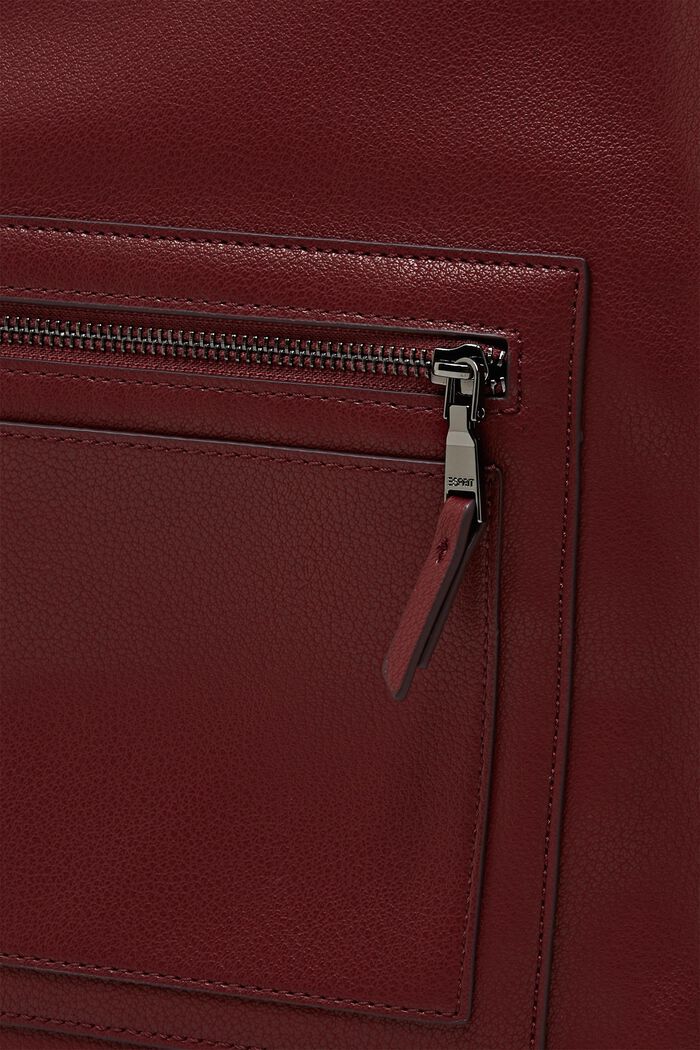 Borsa a sacchetto in similpelle, GARNET RED, detail image number 1